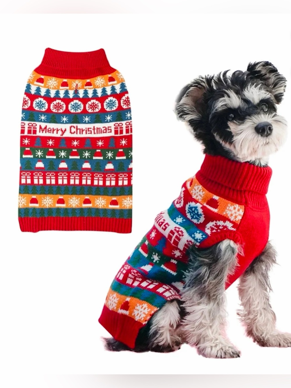 NWOT Festive Red Christmas Dog Sweater Size Large
